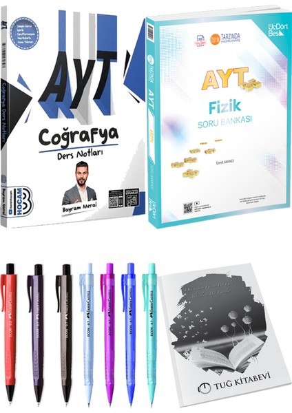 2025 AYT Fizik Soru Bankası - 2025 AYT Coğrafya Ders Notları + Hediyeli