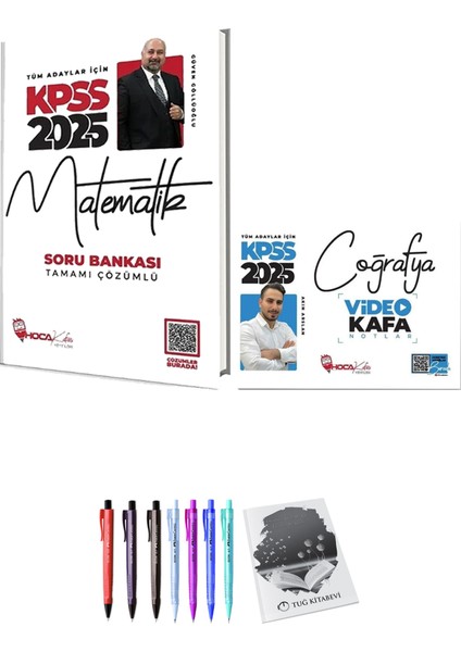 Hoca Kafası 2025 KPSS Coğrafya Video Kafa Notlar - Hoca Kafası 2025 KPSS Matematik Soru Bankası + Hediyeli