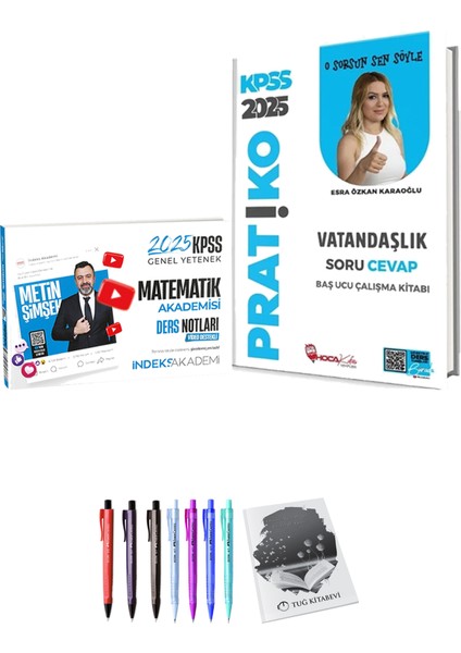 Hoca Kafası 2025 KPSS Vatandaşlık Pratiko Soru Cevap Çalışma Kitabı - 2025 KPSS Matematik Akademisi Video Ders Notları + Hediyeli
