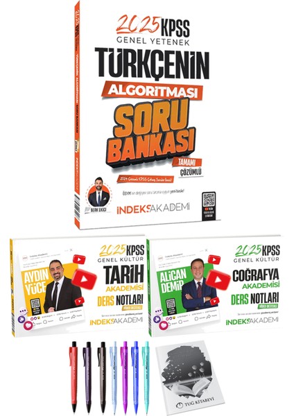 2025 KPSS Türkçenin Algoritması Soru Bankası - 2025 KPSS Tarih Coğrafya Akademisi Video Ders Notları + Hediyeli