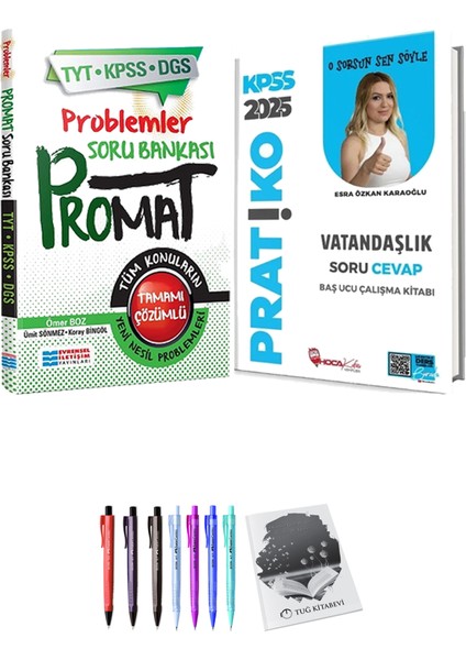 Hoca Kafası 2025 KPSS Vatandaşlık Pratiko Soru Cevap Çalışma Kitabı - Evrensel Promat Problemler Soru Bankası + Hediyeli