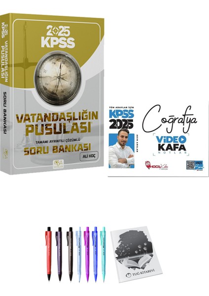 Cba Hoca Kafası 2025 KPSS Coğrafya Video Kafa Notlar - Cba Yayınları 2025 KPSS Vatandaşlığın Pusulası Soru Bankası Çözümlü + Hediyeli