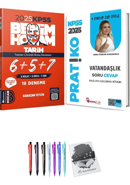 Hoca Kafası 2025 KPSS Vatandaşlık Pratiko Soru Cevap Çalışma Kitabı - 2025 KPSS Tarih 18 Deneme + Hediyeli