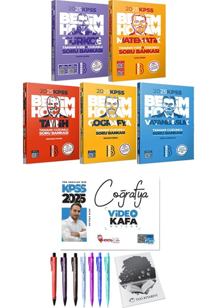 Hoca Kafası 2025 KPSS Coğrafya Video Kafa Notlar - 2025 KPSS Türkçe Matematik Tarih Coğrafya Vatandaşlık Soru Bankası + Hediyeli