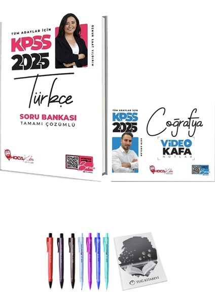 Hoca Kafası 2025 KPSS Coğrafya Video Kafa Notlar - Hoca Kafası 2025 KPSS Türkçe Soru Bankası + Hediyeli