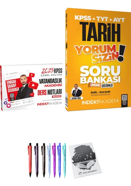 Indeks Akademi 2025 KPSS TYT AYT Tarih Yorum Sizin Soru Bankası Çözümlü - 2025 KPSS Vatandaşlık Akademisi Video Ders Notları + Hediyeli