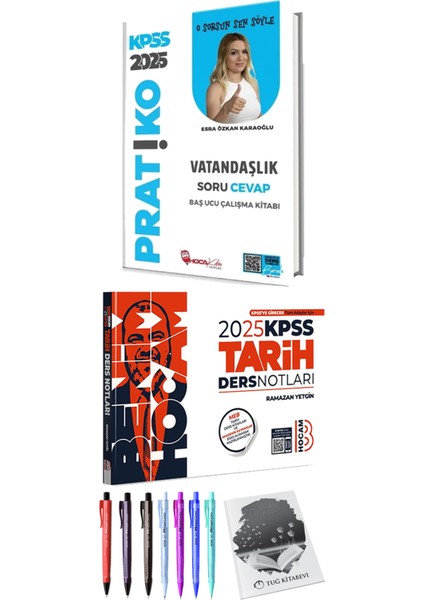 Hoca Kafası 2025 KPSS Vatandaşlık Pratiko Soru Cevap Çalışma Kitabı - 2025 KPSS Tarih Ders Notları + Hediyeli