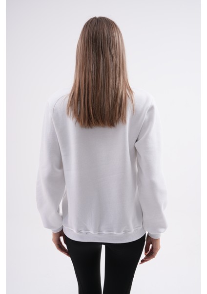 Kadın Düz Sweatshirt Üç Iplik Şardonlu Penye