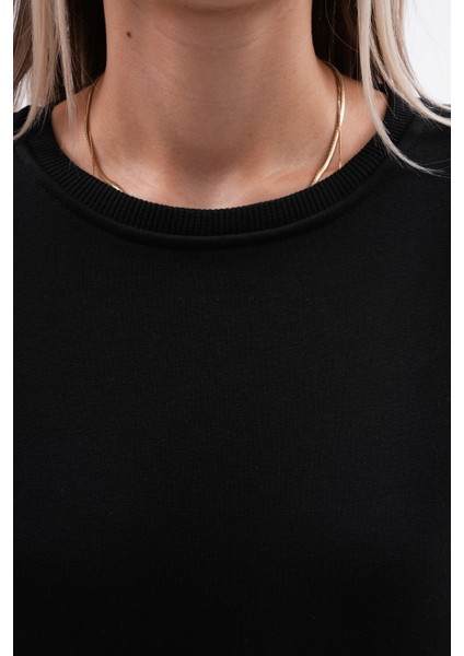 Kadın Düz Sweatshirt Üç Iplik Şardonlu Penye modelleri
