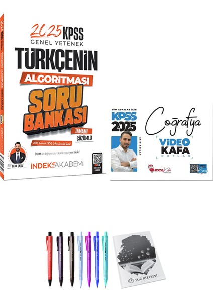 Hoca Kafası 2025 KPSS Coğrafya Video Kafa Notlar - 2025 KPSS Türkçenin Algoritması Soru Bankası + Hediyeli
