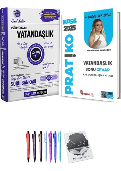 Hoca Kafası 2025 KPSS Vatandaşlık Pratiko Soru Cevap Çalışma Kitabı - 2025 Ezberbozan KPSS Vatandaşlık Soru Bankası + Hediyeli