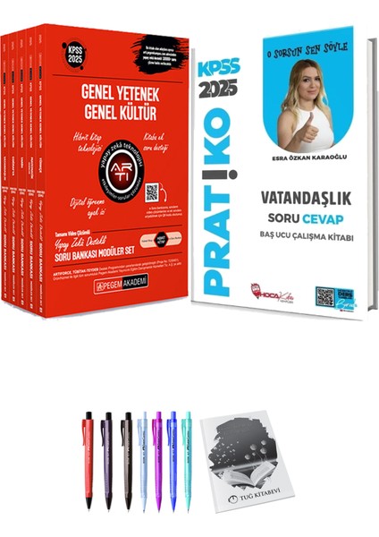 Hoca Kafası 2025 KPSS Vatandaşlık Pratiko Soru Cevap Çalışma Kitabı - 2025 KPSS Lisans Soru Bankası Modüler Set - (5 Kitap) + Hediyeli