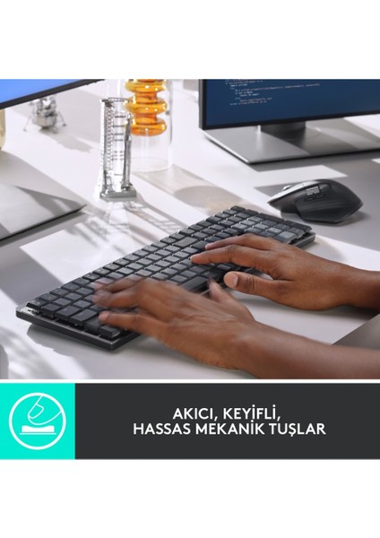 Logitech Mx Mechanical Kablosuz Aydınlatmalı Ingilizce Q Performans Klavyesi - Siyah