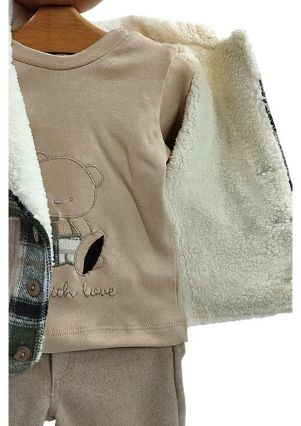 Erkek Bebek Takım Ekose Ceket Sweat Pantolon Yeşil modelleri