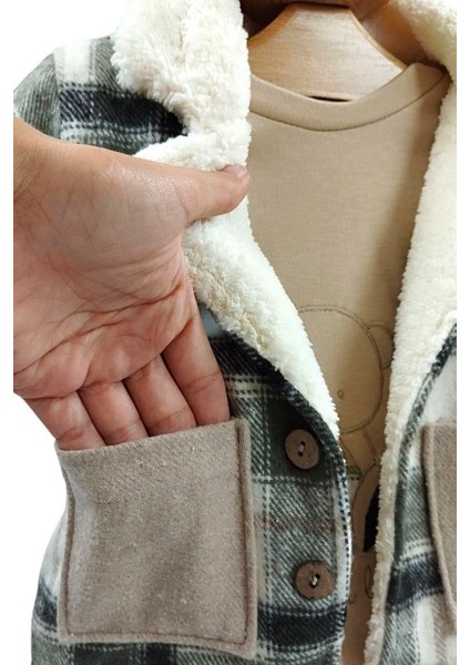 Erkek Bebek Takım Ekose Ceket Sweat Pantolon Yeşil fırsatları