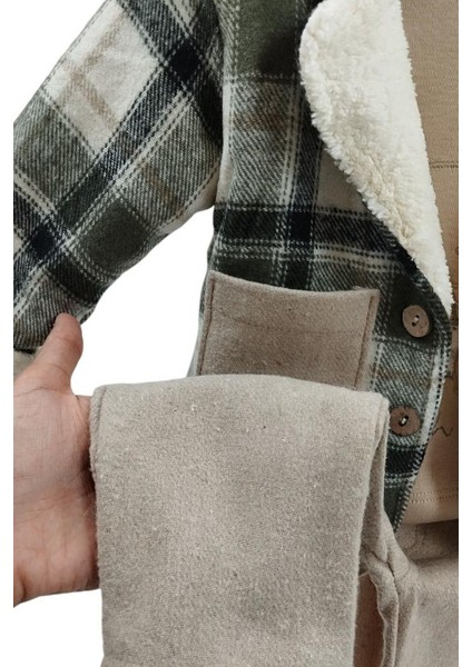 Erkek Bebek Takım Ekose Ceket Sweat Pantolon Yeşil indirimleri