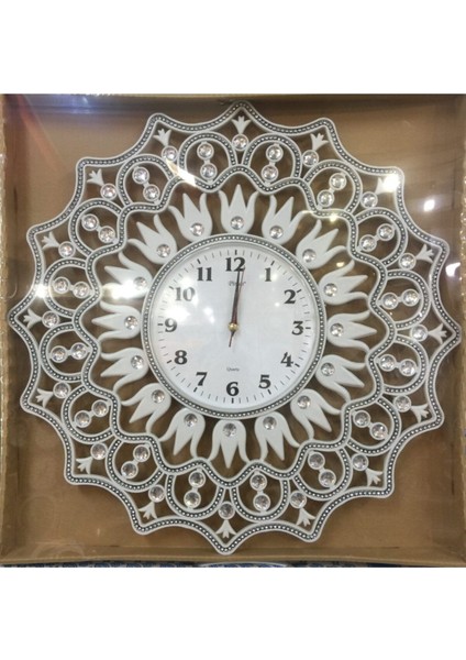 Büyük Boy Taşlı Salon Tipi Modern Duvar Saati ( Yeni Model ) ( 54 Cm. )