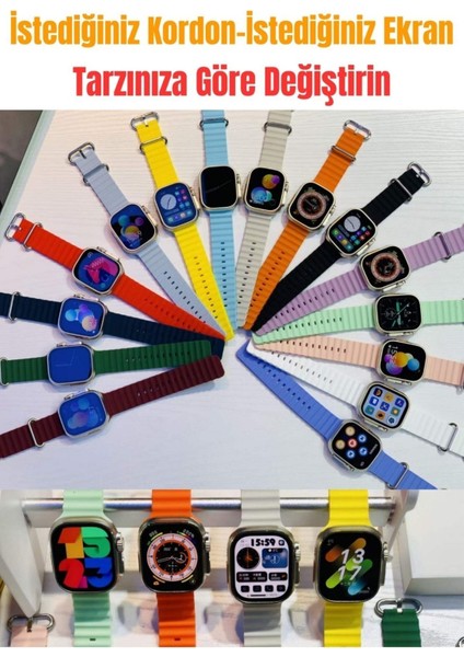 Hk9 Pro Max 2.02 Uyumlu Amoled Ekran Akıllı Saat 3 Kordon Kiliteme fırsatları