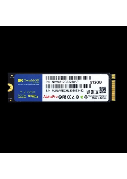 NVME512GB2280AP, Alphapro, 512GB, 3600-3250MB/S, Gen3, Nvme Pcıe M.2 2280, Ssd, Tlc, 3dnand