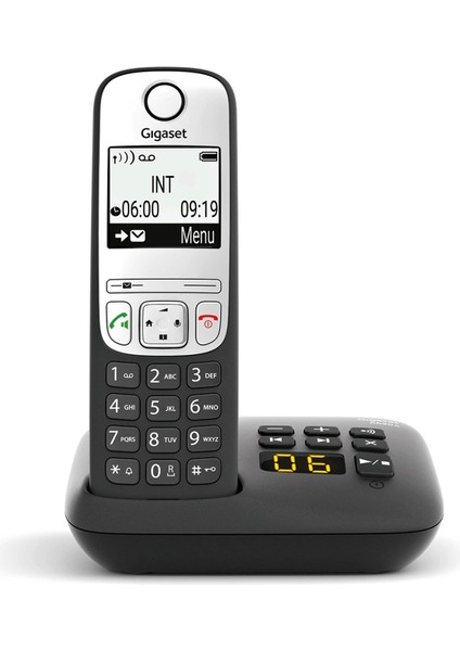 Gıgaset A690A, Dect Telefon, Siyah, Tele Sekreterli, 14 Saat Konuşma, 180 Saat Bekleme, 100 Kişilik Rehber