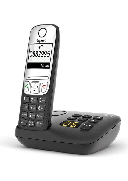 Gıgaset A690A, Dect Telefon, Siyah, Tele Sekreterli, 14 Saat Konuşma, 180 Saat Bekleme, 100 Kişilik Rehber