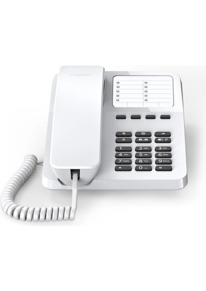 Gıgaset DESK400, Masa Üstü Telefon, Beyaz, 10 Hızlı Arama Tuşu, Tekrar Arama, Işitme Cihazı Uyumu, 3 Ayarlanabilir Zil Sesi
