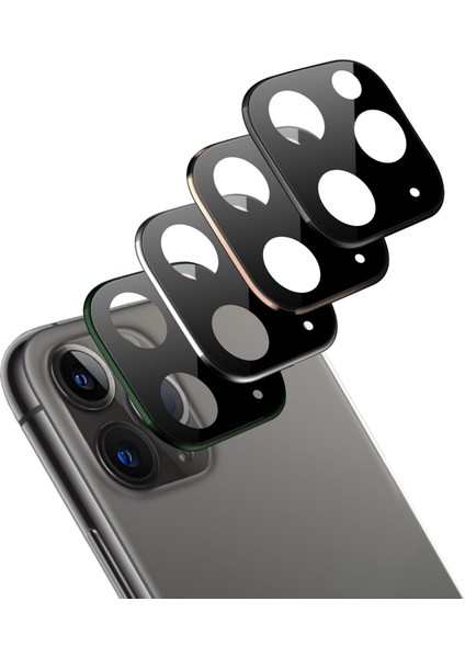 iPhone 11 Pro Max Kamera Lens Koruyucu Metal Kenarlı Cam