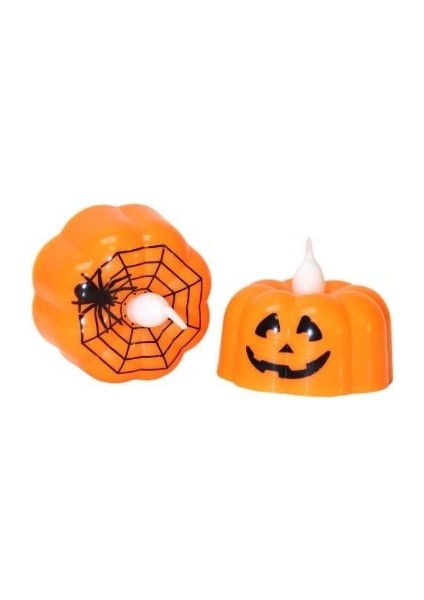 Halloween Balkabağı Mini Pilli Mum 2'li