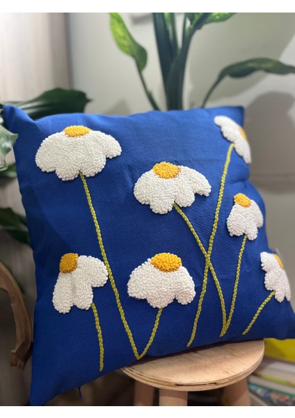 Papatya Desenli Punch Panç Işlemeli Kiremit Yastık Kırlent Kılıfı ( 42 x 42 cm ) modelleri