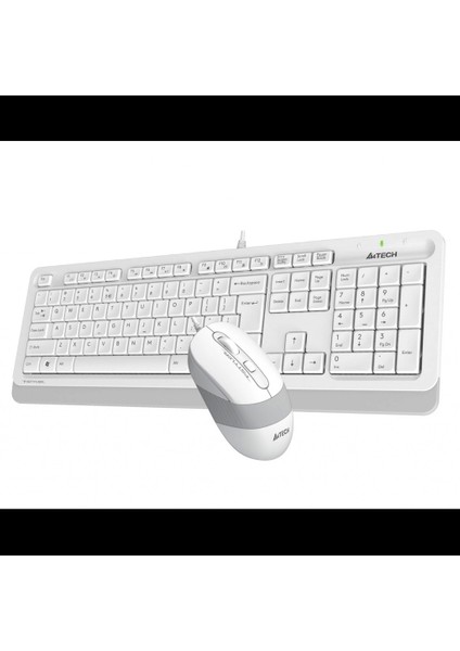 A4 Tech F1010 Beyaz Fstyler USB Kablolu Türkçe M.medya Klavye Mouse Set