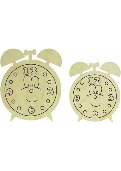 Kd 306 Saat Figürlü Mini Ahşap Obje