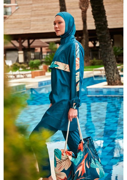 Desenli Tam Kapalı Tesettür Mayo R2410 fiyatları