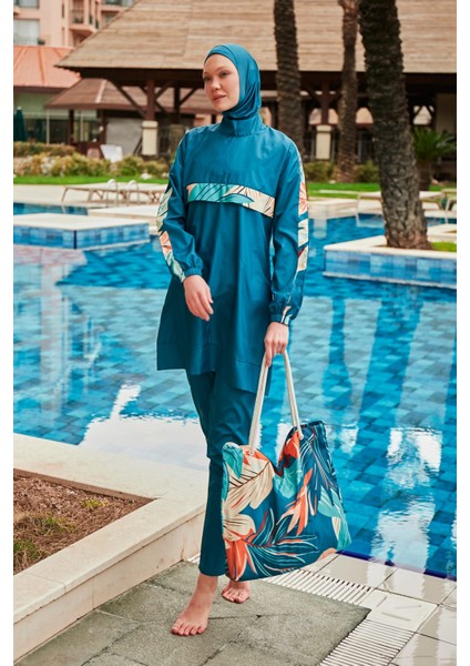 Desenli Tam Kapalı Tesettür Mayo R2410 indirimleri