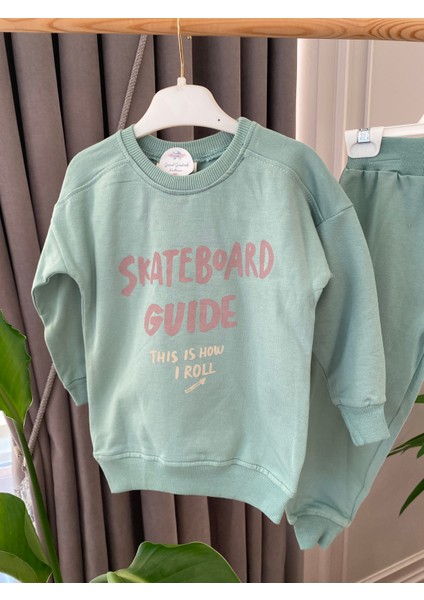 Babyaden Skate Board Yeşil Şardonsuz Ince Mevsimlik Erkek Çocuk Bebek Okul Eşofman modelleri