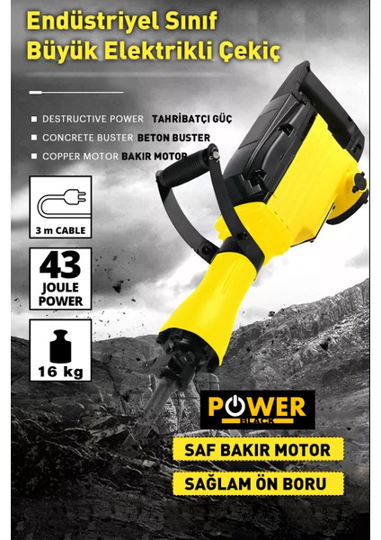 Power Black Germany Professional Büyük Tip Kırıcı 16 kg Hilti