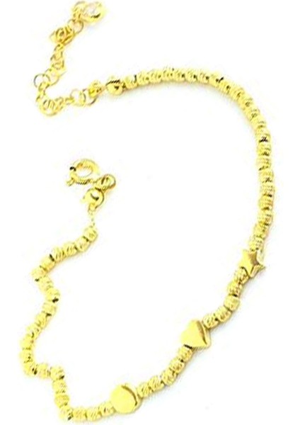 925AYAR Gümüş Üzerine Altın Kaplama Dorika Şans Bileklik