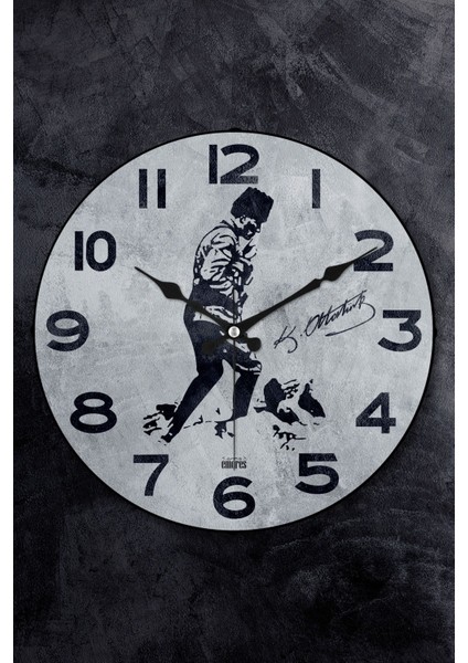 36 cm modern gri dekoratif cam duvar saati, sessiz mekanizma ile şık ve zarif tasarım