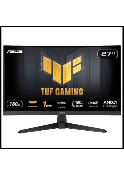 Tuf Gamıng VG27VQ3B 27 " 1ms, 180Hz, Full Hd Curved, Dp, 2xhdmı, Hoparlör, Fast Va Panel, Düşük Mavi Işık, Freesync Premium, Gamıng Monitör