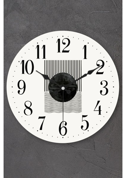 Modern 36cm Cam Duvar Saati, Sessiz Mekanizma, Şık ve Zarif Tasarım, Kahverengi Renk