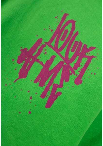 Look Fresh Baskılı Kapşonlu Sweatshirt 9-14 Yaş Yeşil modelleri