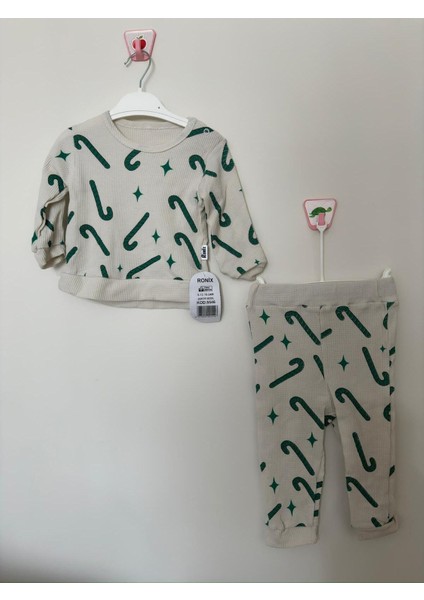 Unisex 9-12 Ay Mickey Mouse Somon Renk Kız Cocuk Pijama Tulum