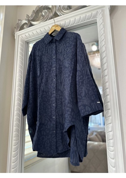 7017 Desenli Lacivert Modal Gömlek fiyatları