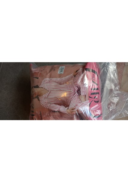 Kadın Secret Extra Soft Pembe Beyaz Çizgili Pijama Takım