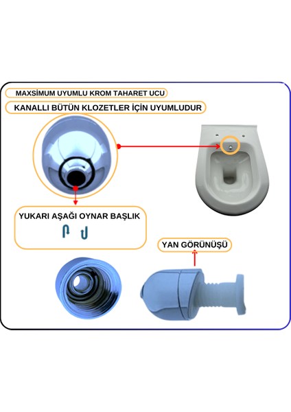 311463YP1TE Vitra-Taharet Ucu Fıskiye Ayarlı Krom (TK17°)