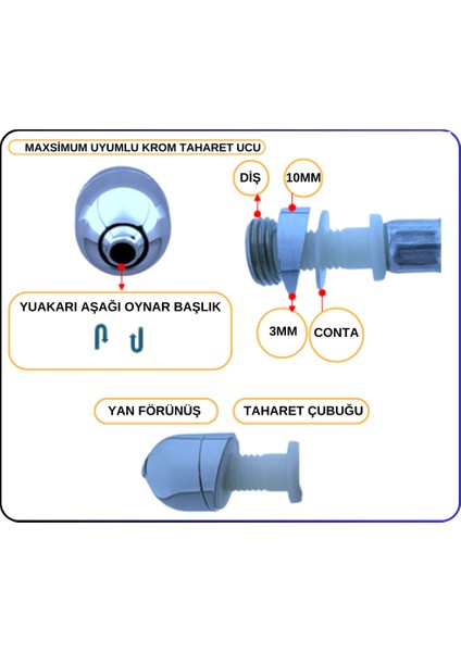 311463YP1TE Vitra-Taharet Ucu Fıskiye Ayarlı Krom (TK17°)