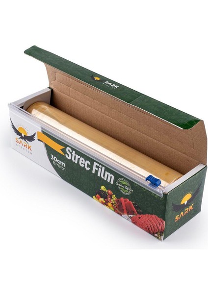 Streç Film 30 cm x 100 Metre Kutulu Kayar Bıçaklı Gıda Streç 20 Adet 1 Koli