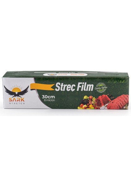 Streç Film 30 cm x 100 Metre Kutulu Kayar Bıçaklı Gıda Streç 20 Adet 1 Koli