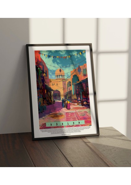 Orta Çağ Osmanlı Şehir Duvar Tablo, Eski Istanbul Poster
