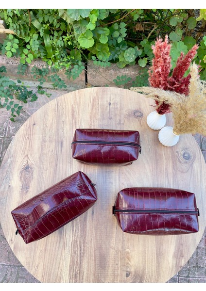 Deri Makyaj Çantası modelleri