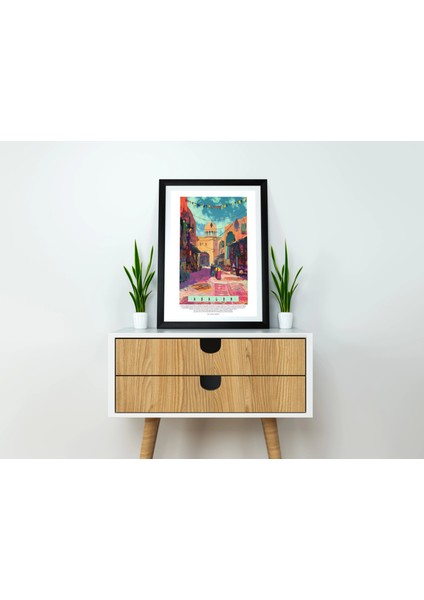 Orta Çağ Osmanlı Şehir Duvar Tablo, Eski Istanbul Poster